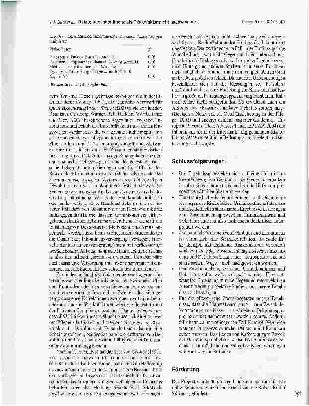 Vorschauseite 4: Inkontinenz als Risikofaktor für Dekubitus hält kritischer Überprüfung nicht stand