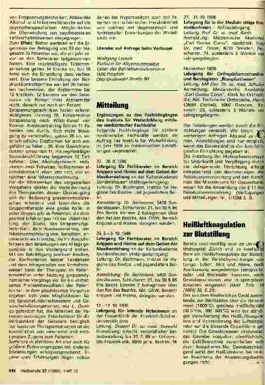 Vorschauseite 2: Patientenseminare zur Verbesserung der Mitarbeit von Hypertonikern