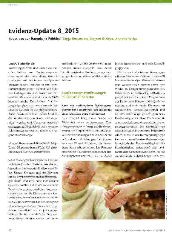 Vorschauseite 1: Evidenz-Update 8 2015
