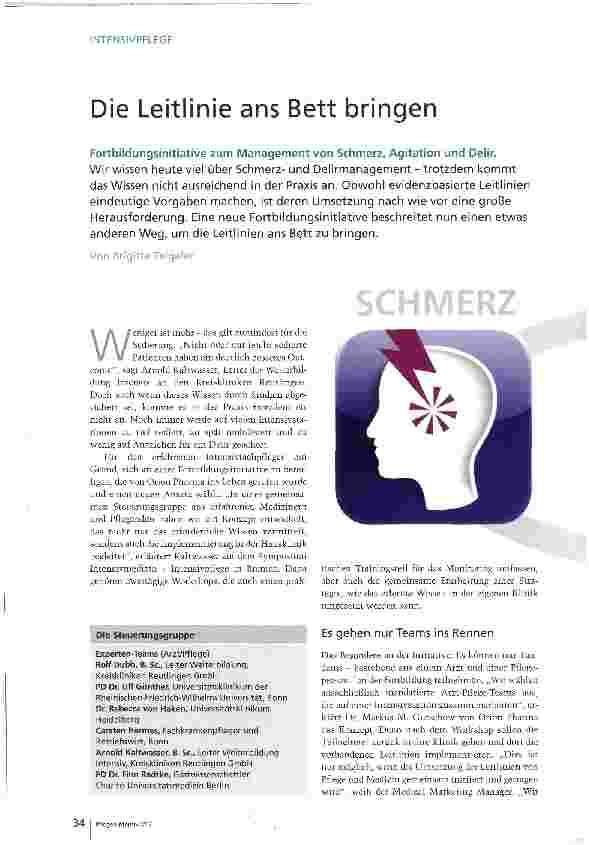 Vorschauseite 1: Die Leitlinie ans Bett bringen