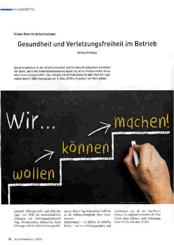 Vorschauseite 1: Gesundheit und Verletzungsfreiheit im Betrieb