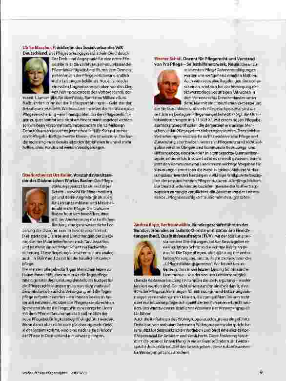 Vorschauseite 2: Das sagen die Experten Die Reformen in der Pflege -Durchbruch oder Rohrkrepierer?