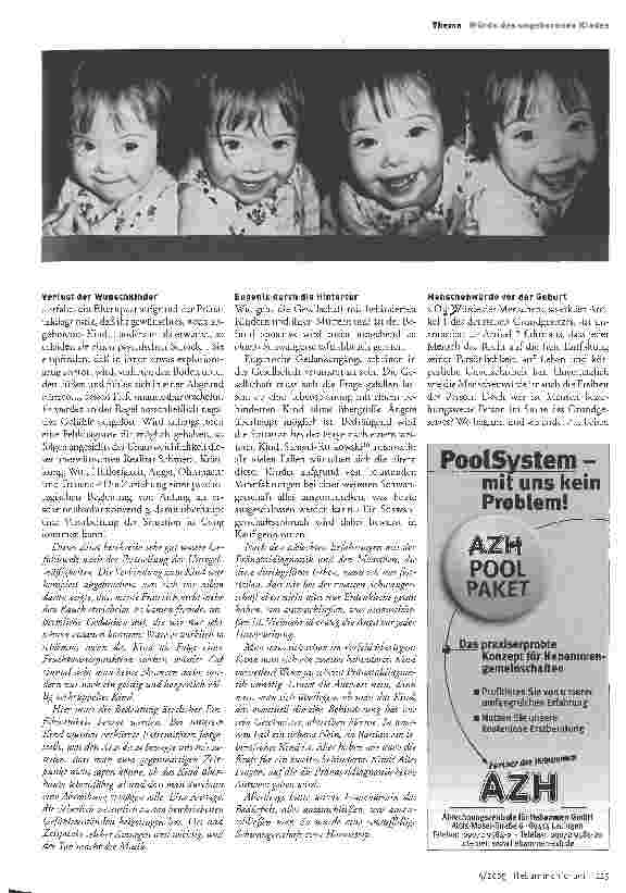 Vorschauseite 4: Pränataldiagnostik, Schwangerschaftsbruch und Würde des ungeborenen Kindes