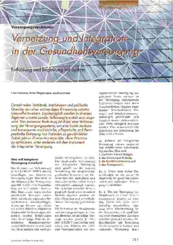 Vorschauseite 1: Vernetzung und Integration in der Gesundheitsversorgung