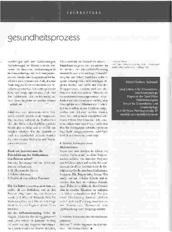 Vorschauseite 5: gesundheitsförderung in der pflege -der gesundheitsprozess