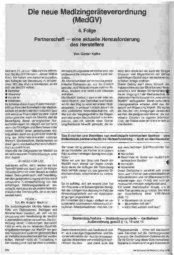Vorschauseite 1: Die neue Medizingeräteverordnung 4 Folge: Partnerschaft eine aktuelle Herausforderung des Herstellers