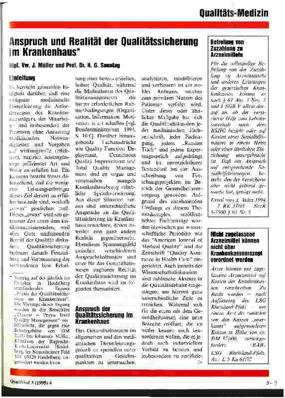 Vorschauseite 1: Anspruch und Realität der Qualitätssicherung im Krankenhaus