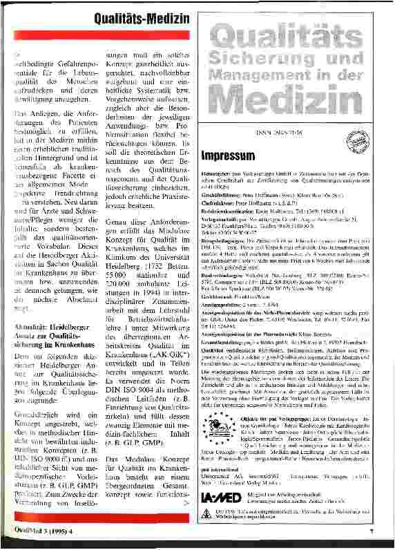 Vorschauseite 5: Anspruch und Realität der Qualitätssicherung im Krankenhaus