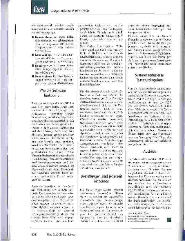 Vorschauseite 3: NRW-Krankenhäuser senken Kosten durch EDV-gestützte MaterialwirtschaftDank einer Software kann das Arzneimittelbudget optimal für die Patienten genutzt werden