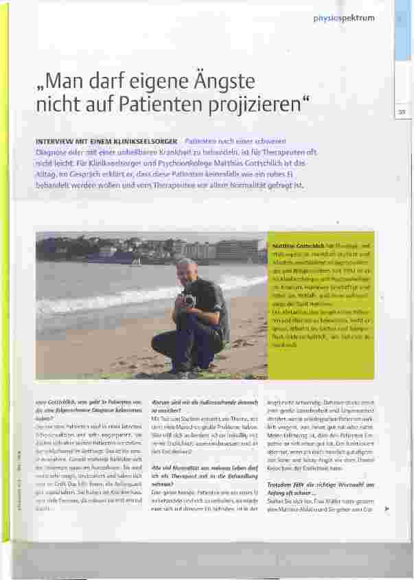 Vorschauseite 1: „Man darf eigene Ängste nicht auf Patienten projizieren“