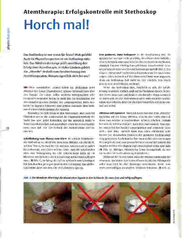 Vorschauseite 1: Atemtherapie: Erfolgskontrolle mit Stethoskop Horch mal!