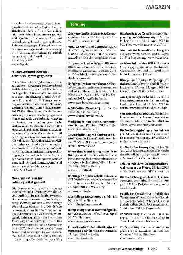 Vorschauseite 3: Fachinformationen der Blätter der Wohlfahrtspflege