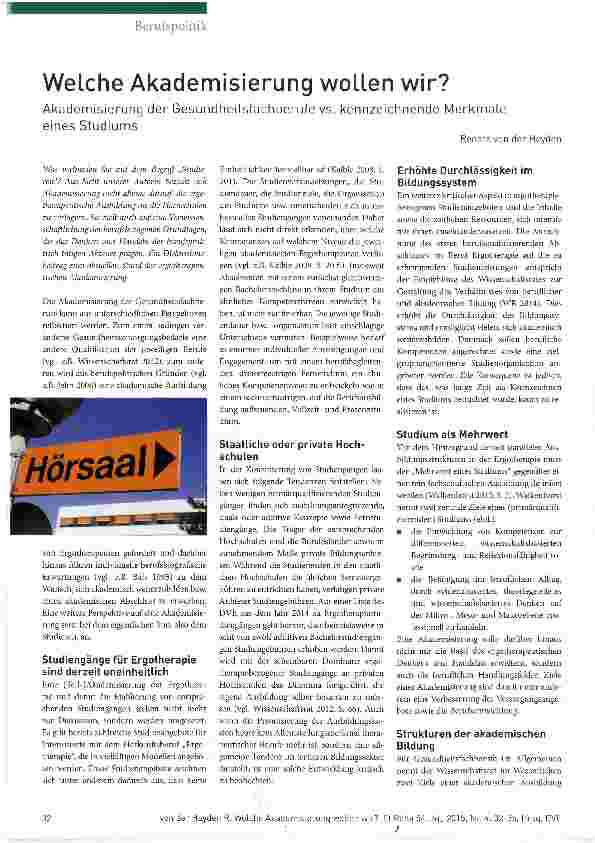 Vorschauseite 1: Welche Akademisierung wollen wir?
