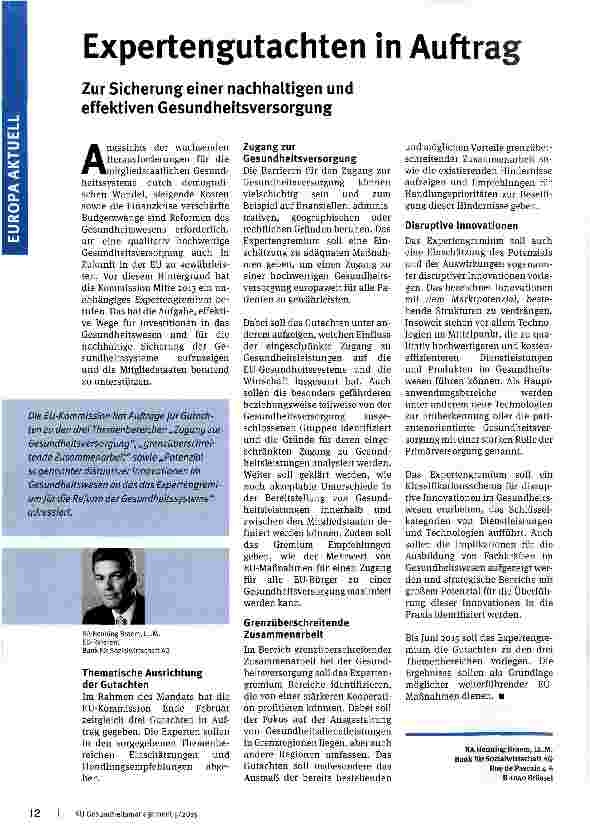 Vorschauseite 1: Expertengutachten in Auftrag