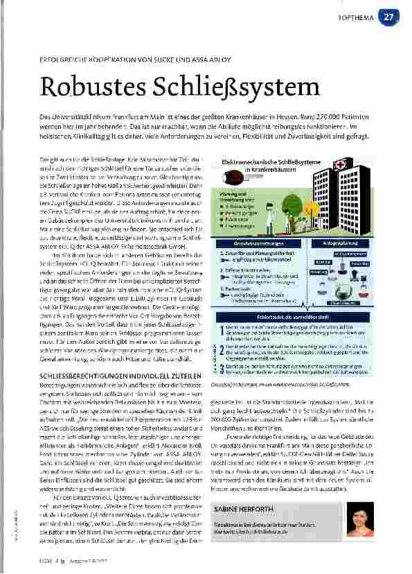 Vorschauseite 1: Robustes Schließsystem