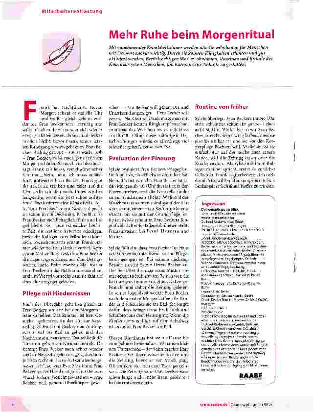 Vorschauseite 1: Mehr Ruhe beim Morgenritual