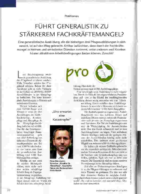 Vorschauseite 1: FÜHRT GENERALISTIK ZU STÄRKEREM FACHKRÄFTEMANGEL?