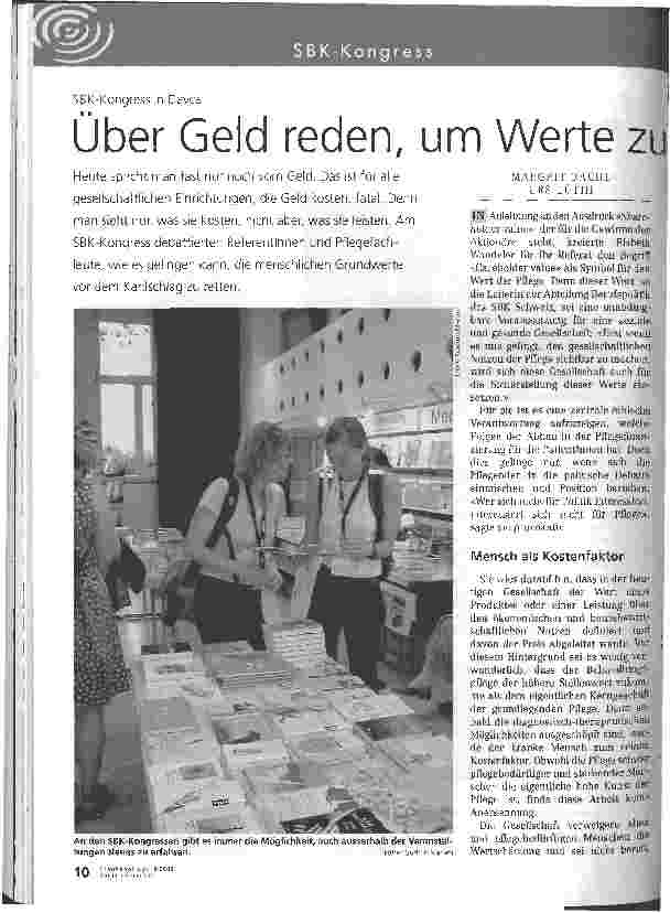 Vorschauseite 1: Über Geld reden, um Werte zu rettenSBK-Kongress in Davos