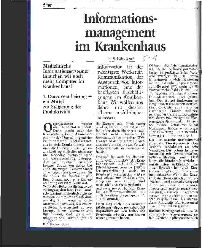 Vorschauseite 1: Informationsmanagement im Krankenhaus