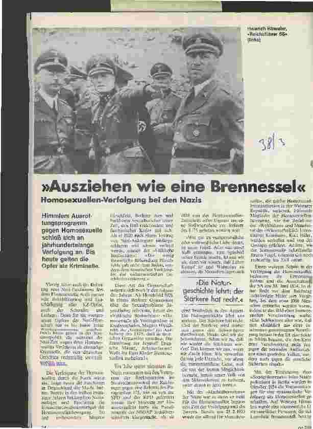 Vorschauseite 1: Ausziehen wie eine Brennessel Homosexuellen-Verfolgung bei den Nazis