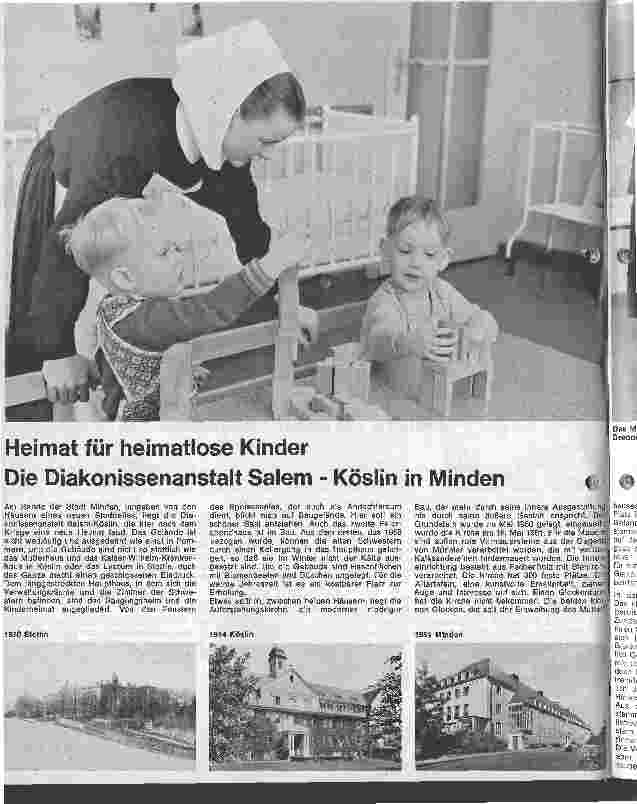 Vorschauseite 1: Heimat für heimatlose Kinder Die Diakonissenanstalt Salem - Köslin in Minden