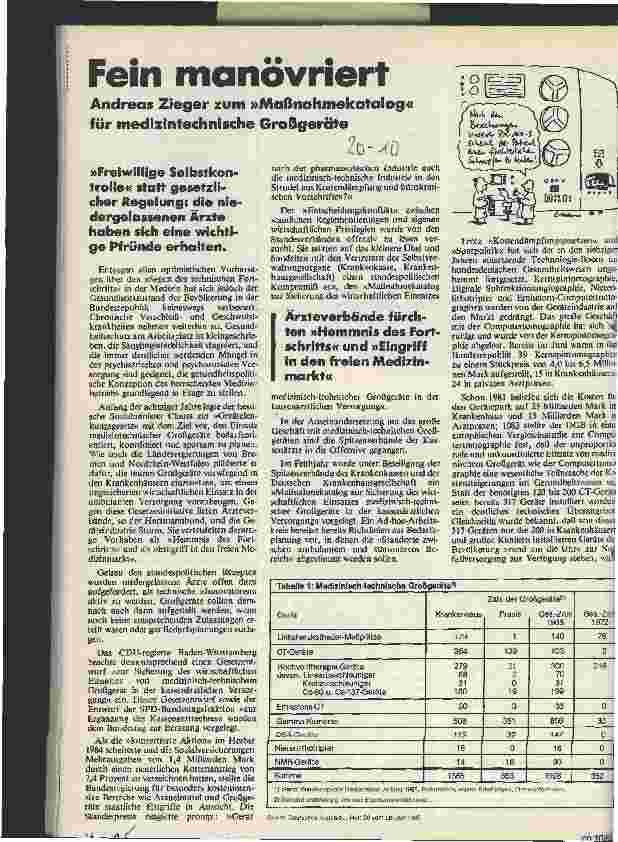 Vorschauseite 1: Fein manövriert - zum Maßnahmekatalog für medizintechnische Großgeräte