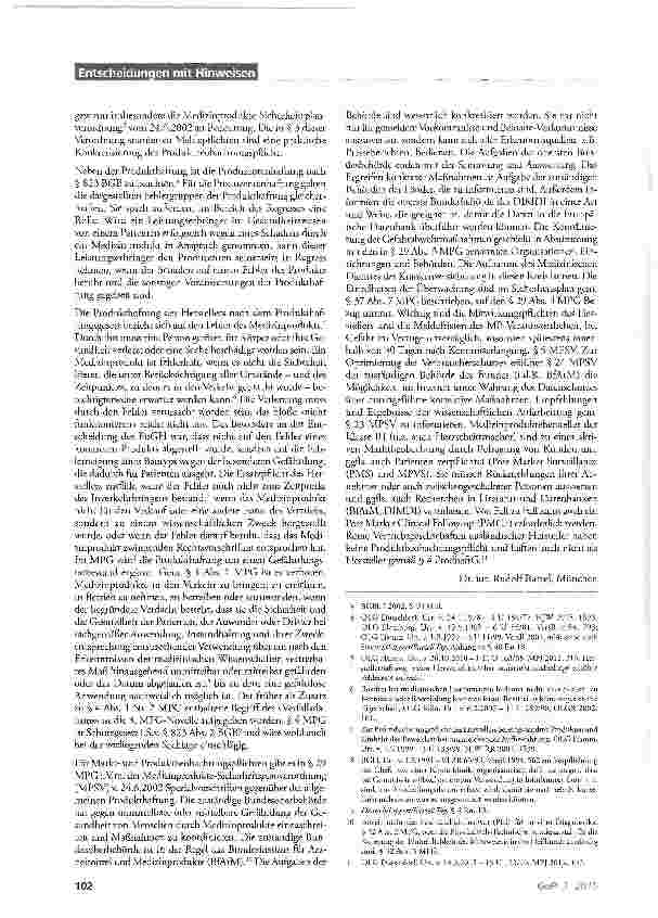 Vorschauseite 3: Zur Haftung bei fehlerhaften Produkten, insbesondere bei Austausch von erzschrittmachern und implantierbaren Cardioverten Defibrillatoren Richtlinie EWG 85/374