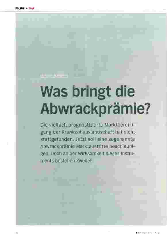Vorschauseite 1: Was bringt die Abwrackprämie?