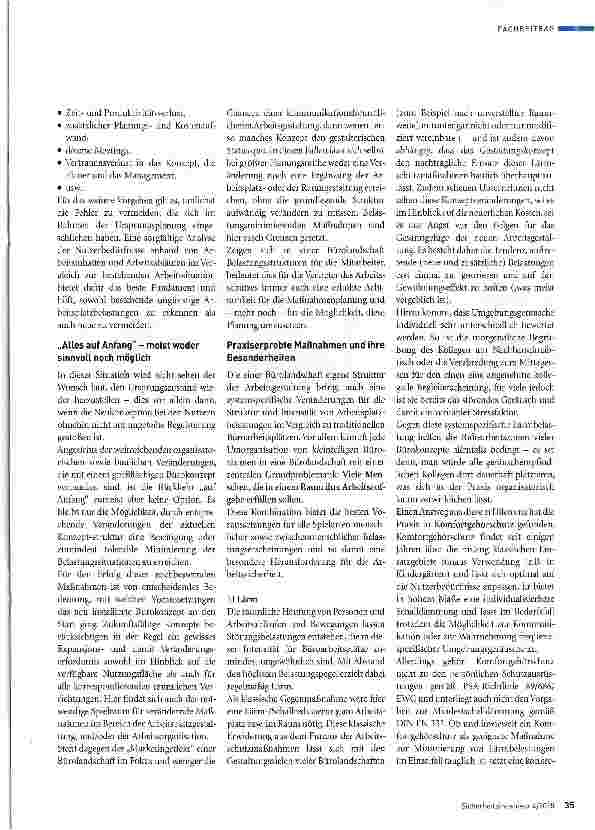 Vorschauseite 2: Arbeitsplatzbelastungen in innovativen Bürokonzepten