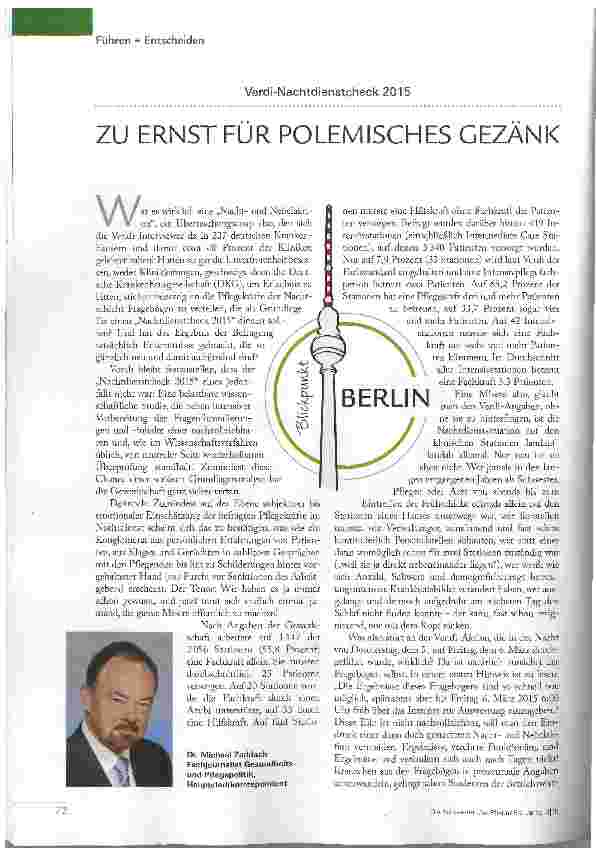Vorschauseite 1: ZU ERNST FÜR POLEMISCHES GEZÄNK