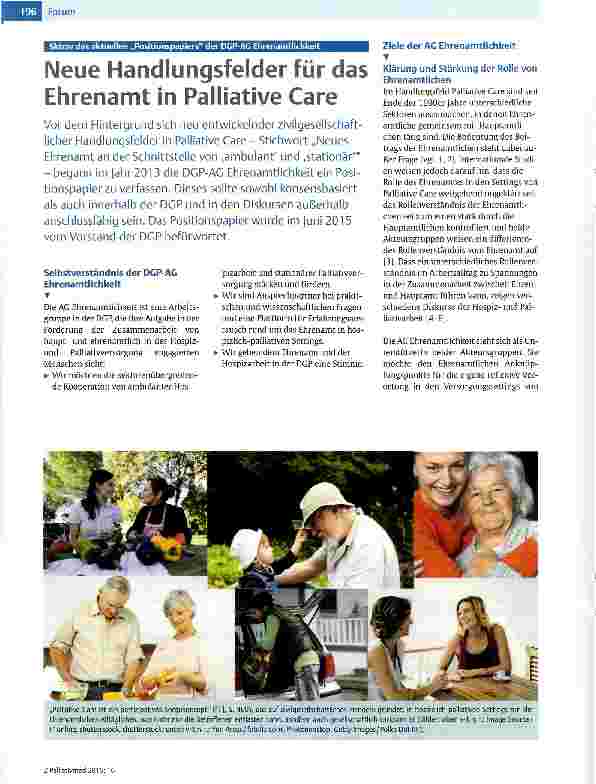 Vorschauseite 1: Neue Handlungsfelder für das Ehrenamt in Palliative Care