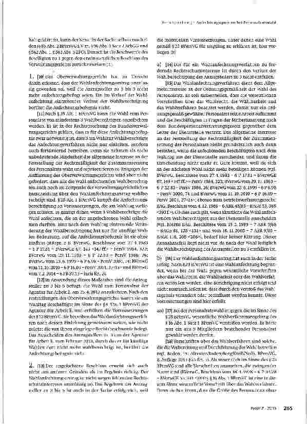 Vorschauseite 2: Anfechtungsquorum bei Personalratswahl