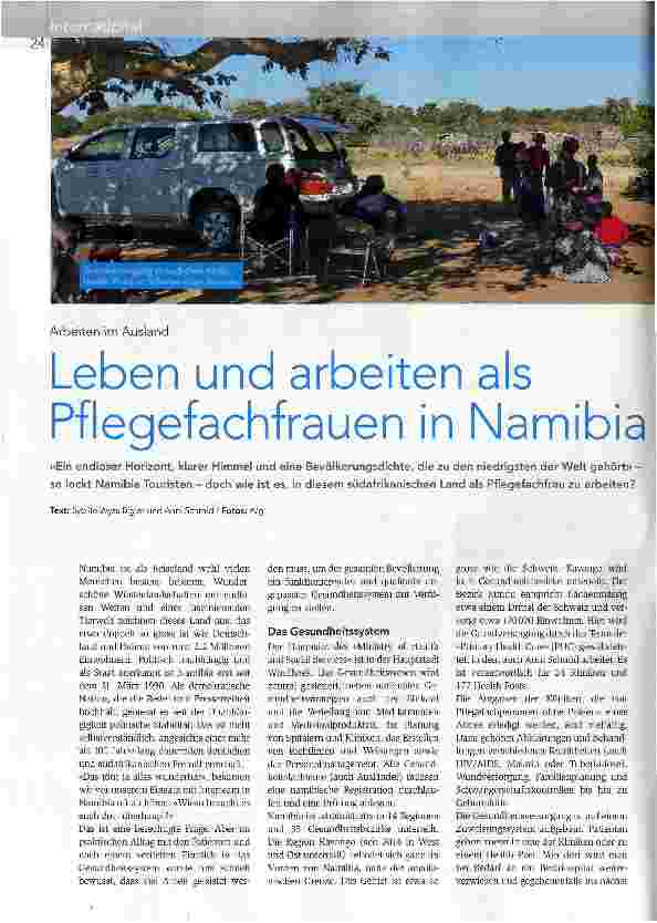 Vorschauseite 1: Leben und arbeiten als Pflegefachfrauen in Namibia
