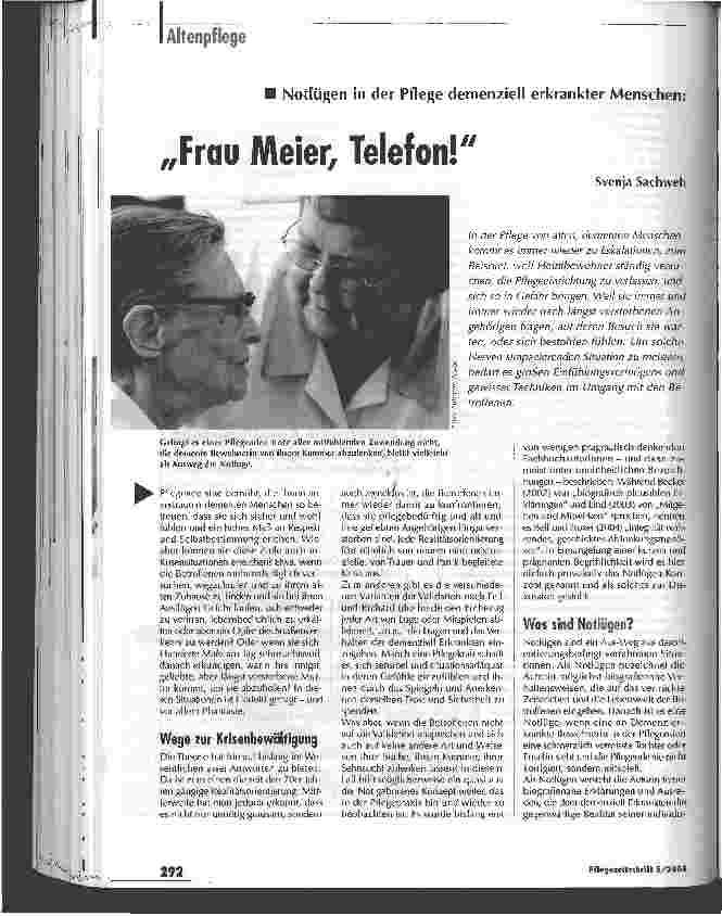 Vorschauseite 1: Frau Meier, Telefon!