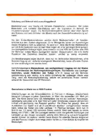 Vorschauseite 3: Narkosegasbelastung in Schweizer Spitälern