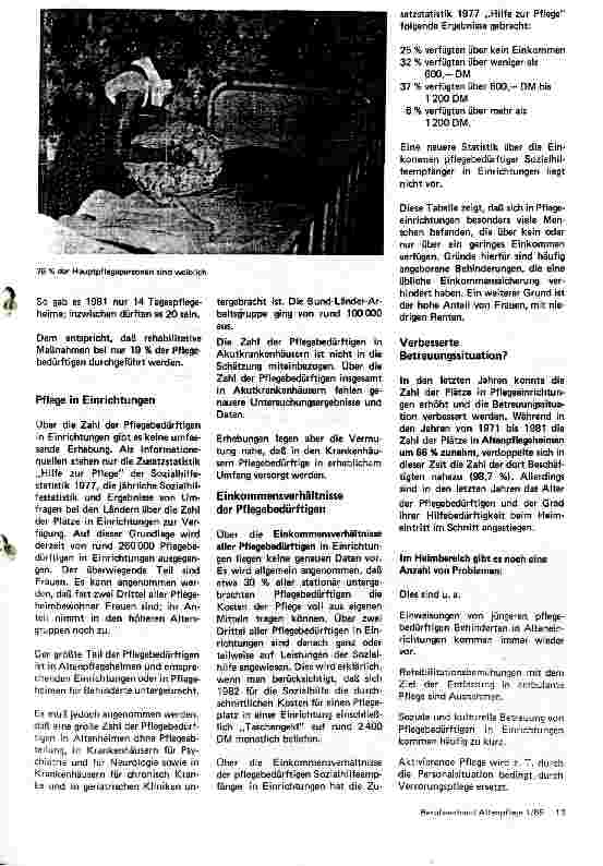 Vorschauseite 2: Pflege im Heim oder Zuhause?
