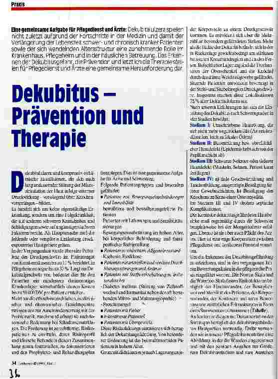 Vorschauseite 1: Dekubitus - Prävention und Therapie Eine gemeinsame Aufgabe für Pflegedienst und Ärzte