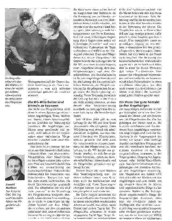 Vorschauseite 3: Eine Herausforderung mit RisikenErfahrungsbericht der ersten Bremer Wohngemeinschaft für Menschen mit Demenz