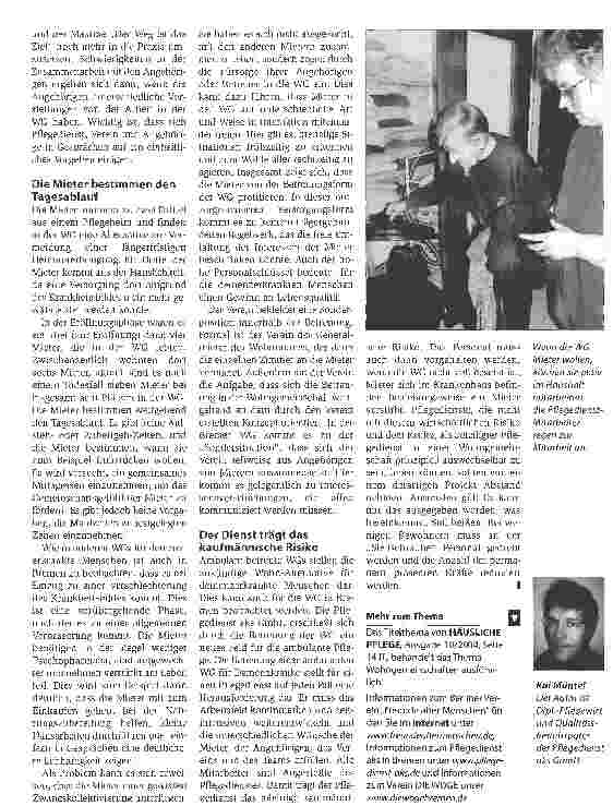 Vorschauseite 4: Eine Herausforderung mit RisikenErfahrungsbericht der ersten Bremer Wohngemeinschaft für Menschen mit Demenz