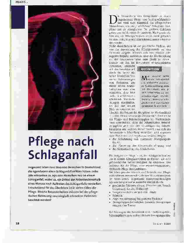 Vorschauseite 1: Pflege nach Schlaganfall
