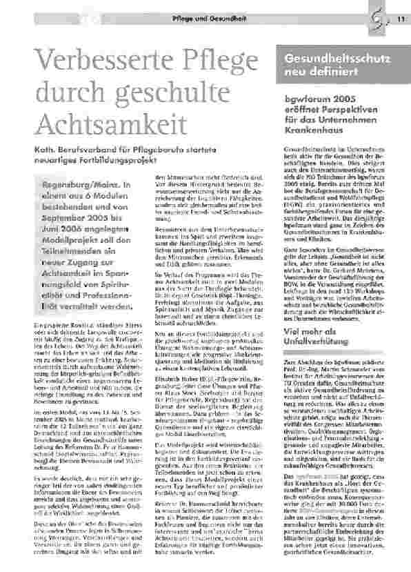 Vorschauseite 1: Verbesserte Pflege durch geschulte Achtsamkeit