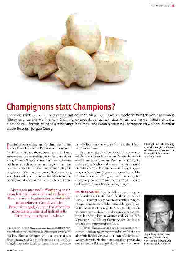 Vorschauseite 1: Champignons statt Champions?