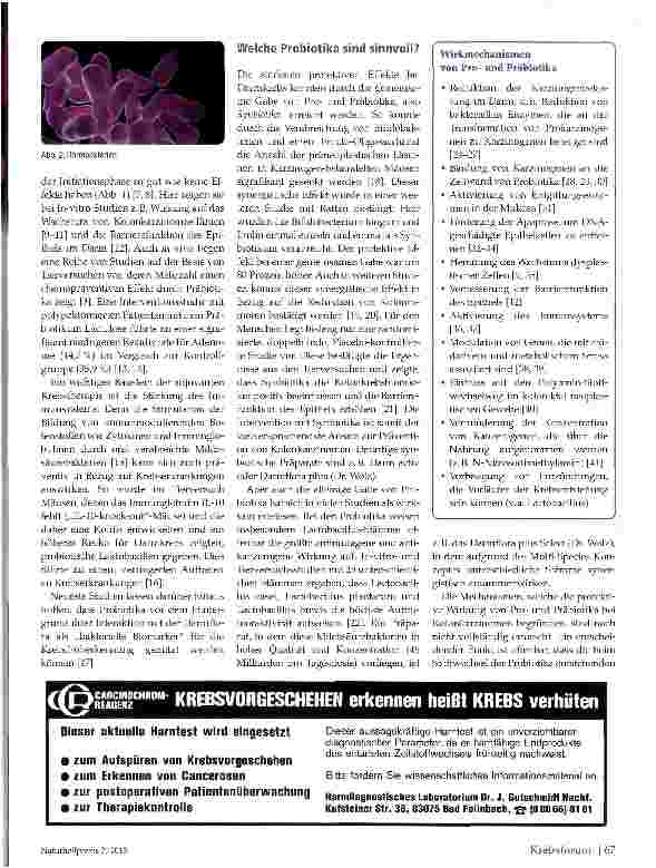 Vorschauseite 2: Probiotika und Krebs