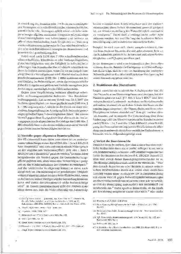 Vorschauseite 2: Die Nebentätigkeit des Beamten als Dienstvergehen