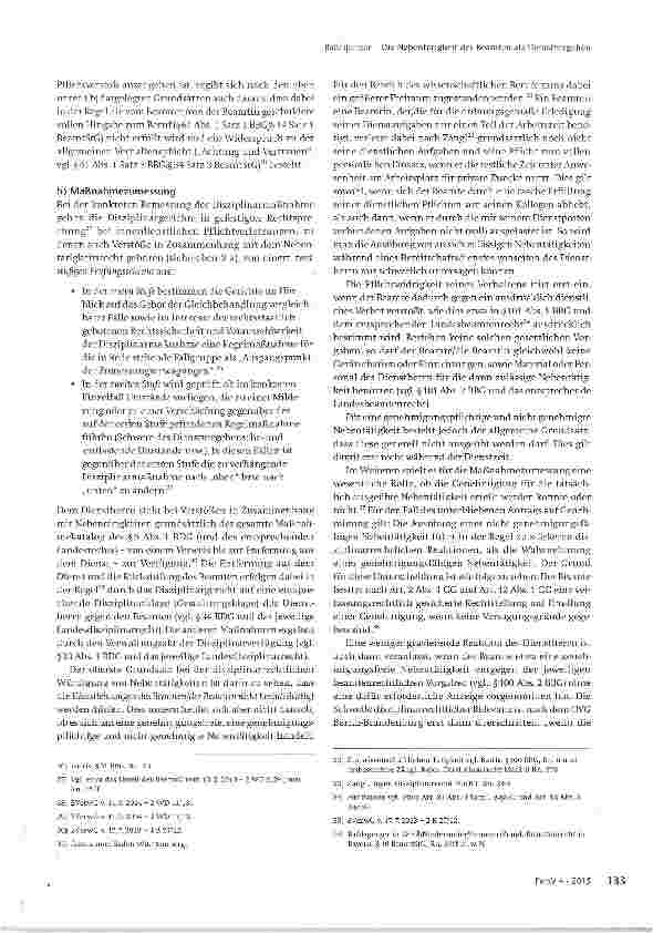 Vorschauseite 4: Die Nebentätigkeit des Beamten als Dienstvergehen
