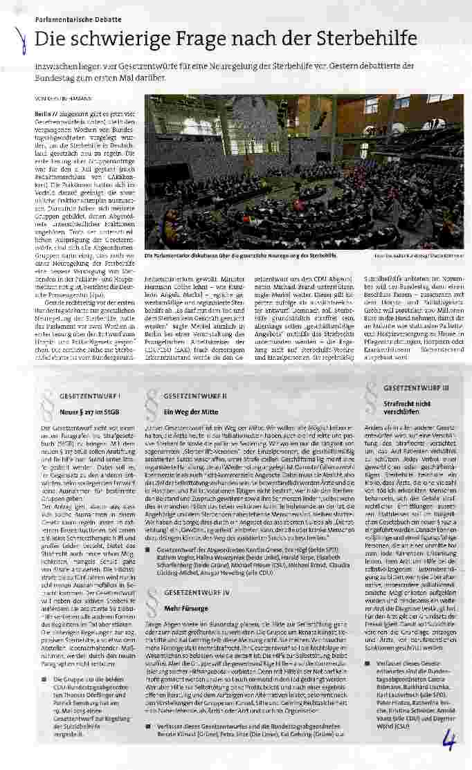 Vorschauseite 1: Die schwierige Frage nach der Sterbehilfe