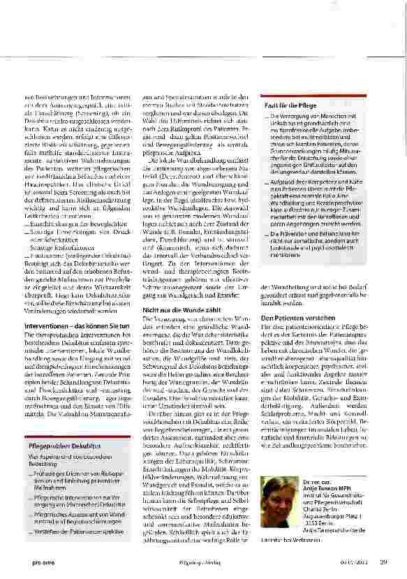 Vorschauseite 2: Pflegeproblem Dekubitus