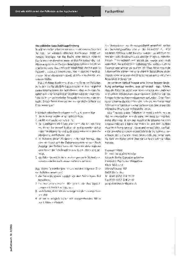 Vorschauseite 3: Und wie steht es mit der Palliation in der Psychiatrie?