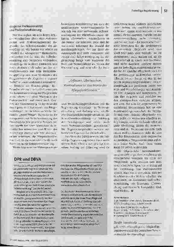 Vorschauseite 3: Freiwillige Registrierung von PflegekräftenAllheilmittel oder Irrweg?