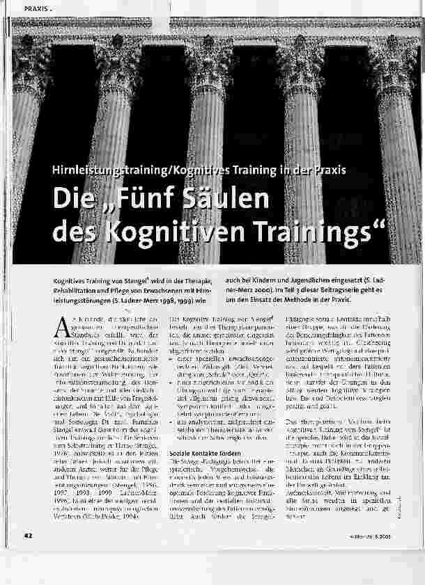 Vorschauseite 1: Die Fünf Säulen des Kognitiven Trainings